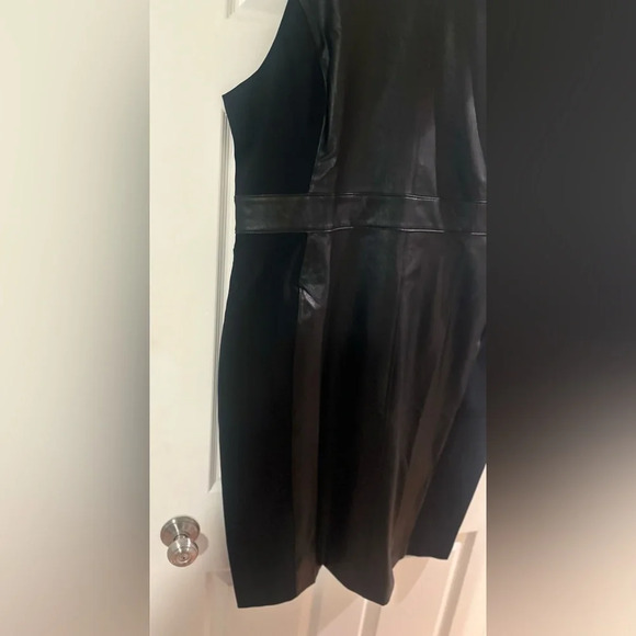 Plus Size SPANX Leather Like Combo Sheath Stretch Bodycon Dress NWT. Size 2X.‎ - Picture 4 of 6